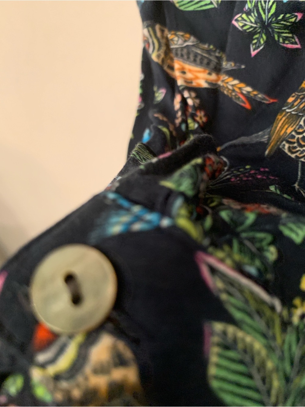 J. Jill Navy Tunic with Multicolor Bird & Floral Print - Picture 4 of 7